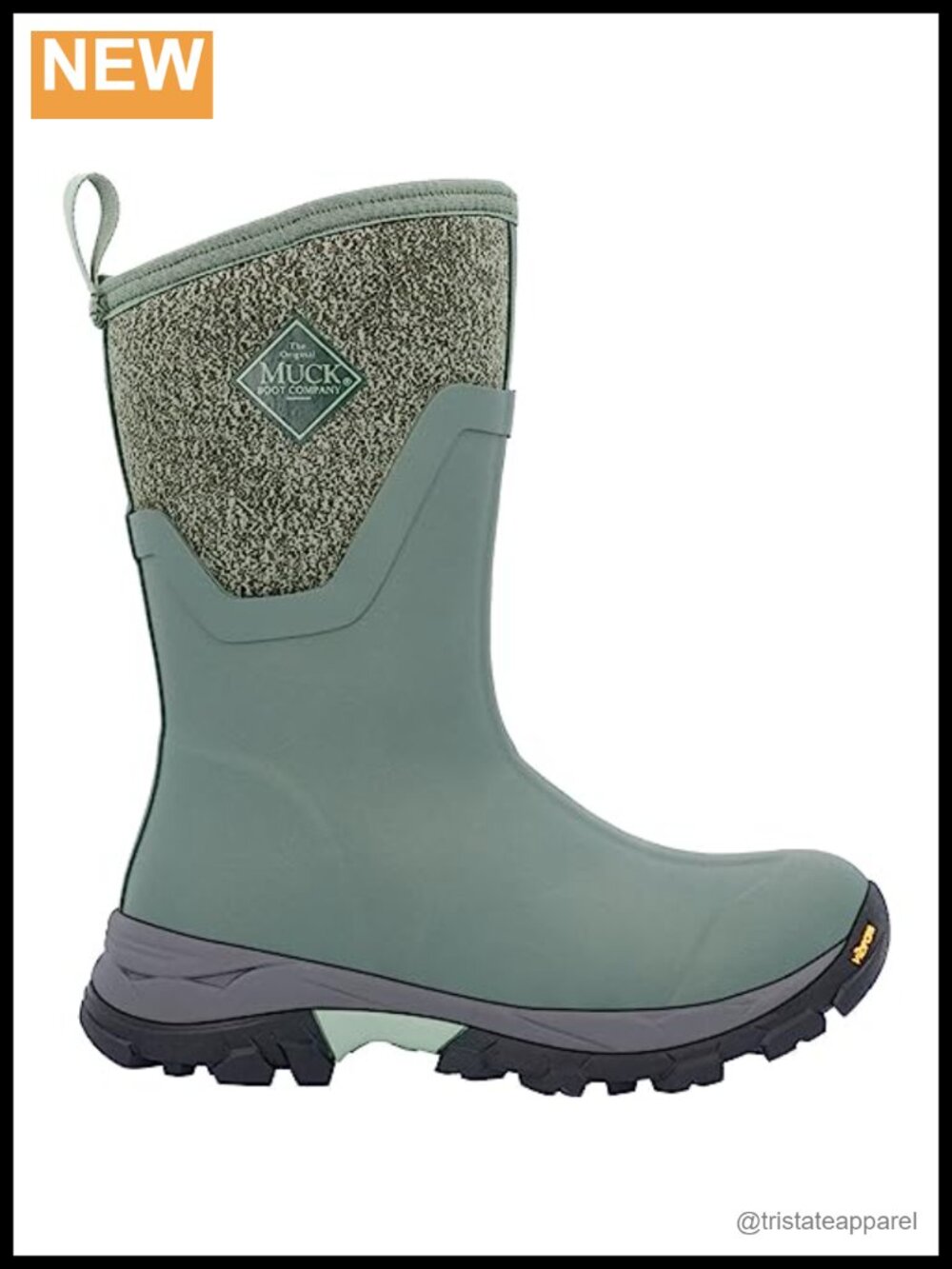 Waterproof Mid-Calf Snow Boots Neoprene Fleece Lined Vibram Arctic Grip